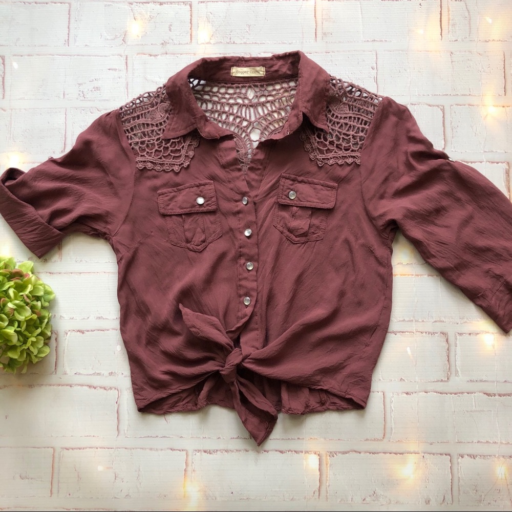 Copper Creek Tie Front Top